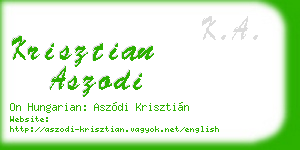 krisztian aszodi business card